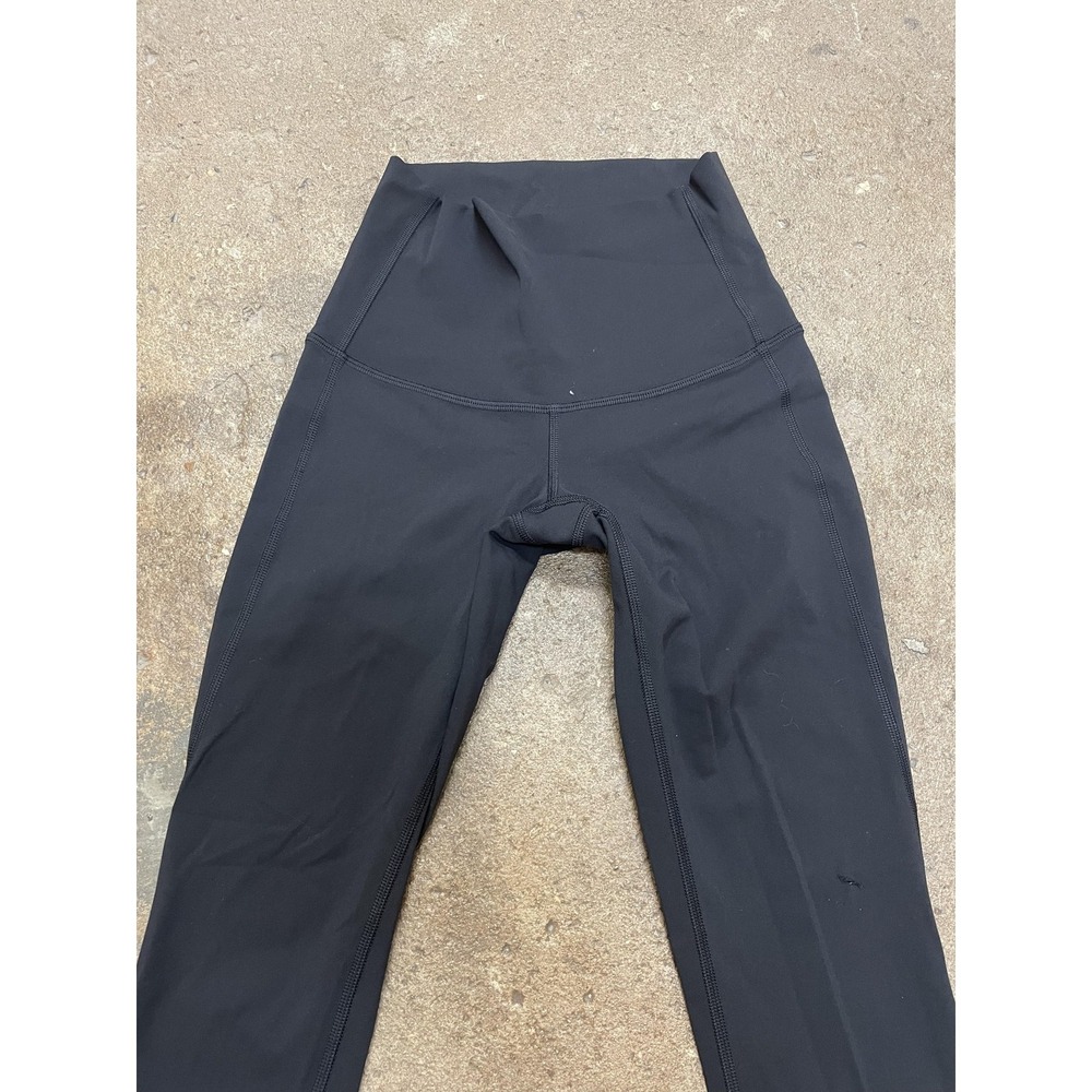 Lululemon Leggings Womens 2 Black High Rise Mesh Panel Cropped Yoga Athletic - Picture 4 of 16